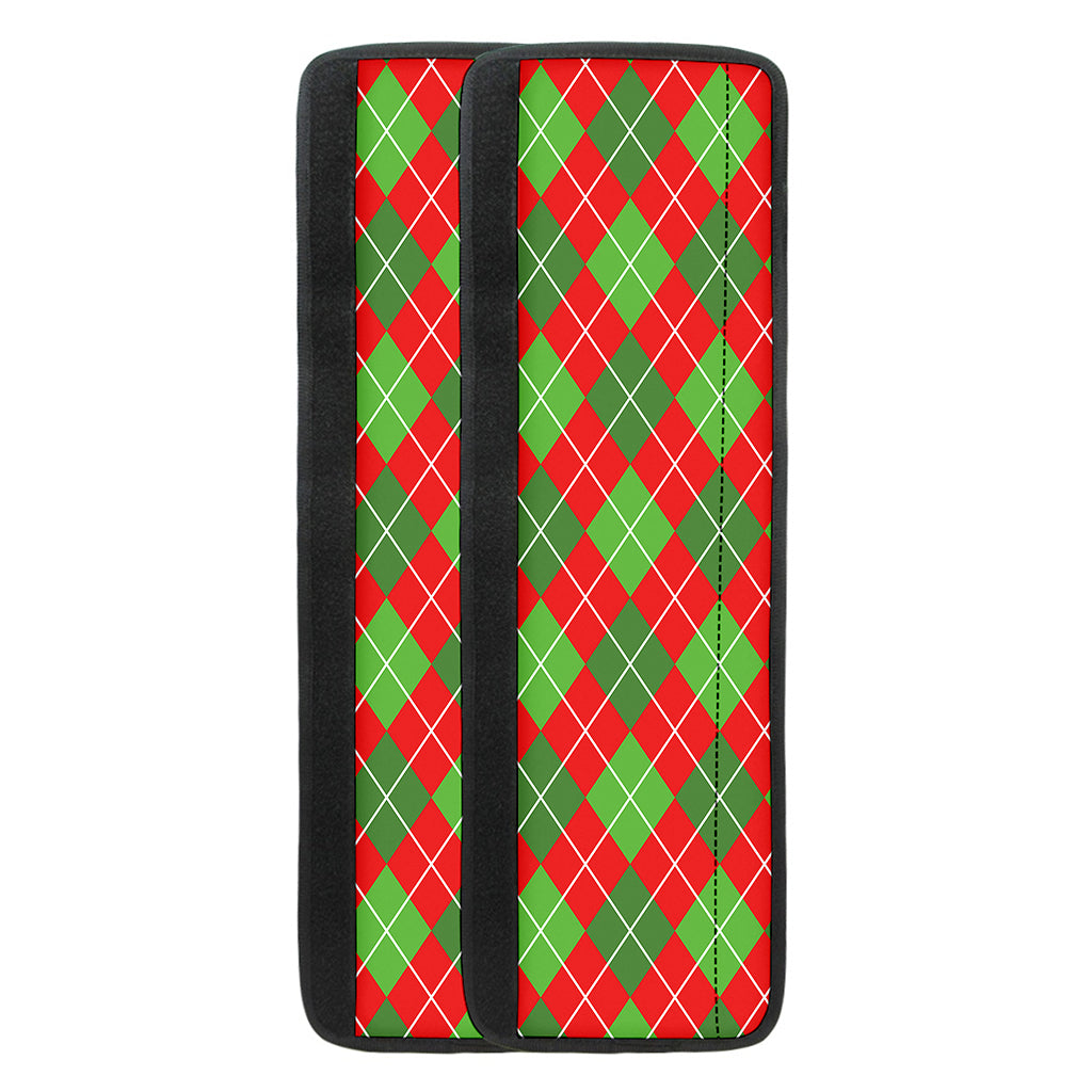 Red And Green Argyle Pattern Print Refrigerator Handle Covers