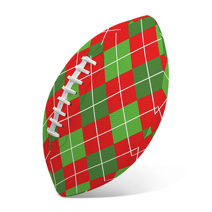 Red And Green Argyle Pattern Print Rugby Ball