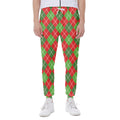 Red And Green Argyle Pattern Print Joggers