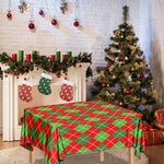 Red And Green Argyle Pattern Print Tablecloth