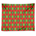 Red And Green Argyle Pattern Print Tapestry
