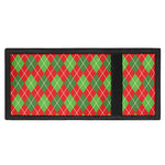 Red And Green Argyle Pattern Print Trifold Wallet