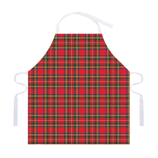 Red And Green Scottish Tartan Print Adjustable Apron