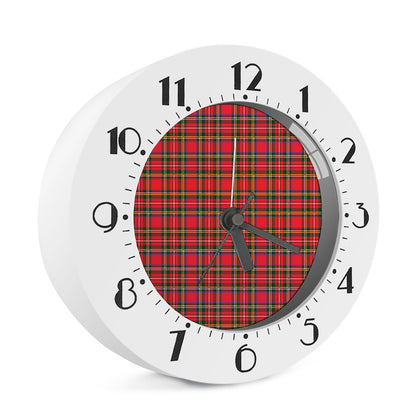 Red And Green Scottish Tartan Print Alarm Clock