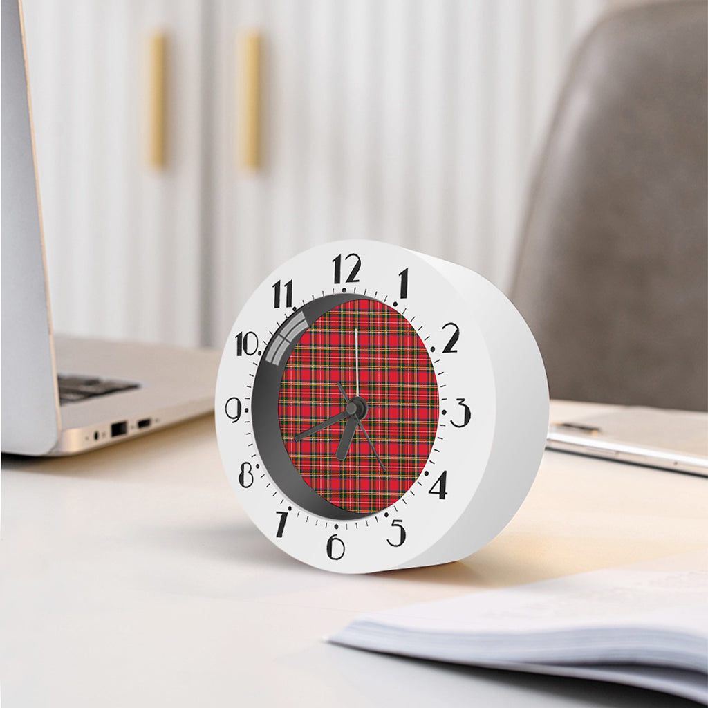 Red And Green Scottish Tartan Print Alarm Clock