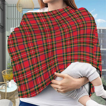 Red And Green Scottish Tartan Print Baby Seat Cover