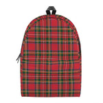 Red And Green Scottish Tartan Print Backpack