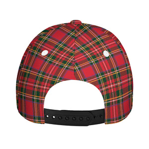 Red And Green Scottish Tartan Print Baseball Cap