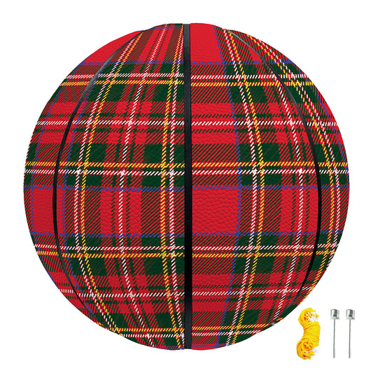 Red And Green Scottish Tartan Print Basketball