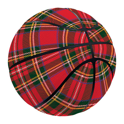 Red And Green Scottish Tartan Print Basketball