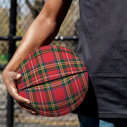Red And Green Scottish Tartan Print Basketball