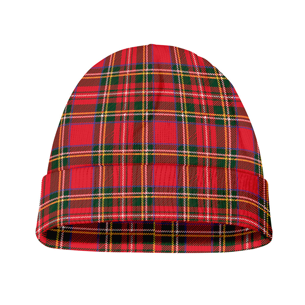 Red And Green Scottish Tartan Print Beanie