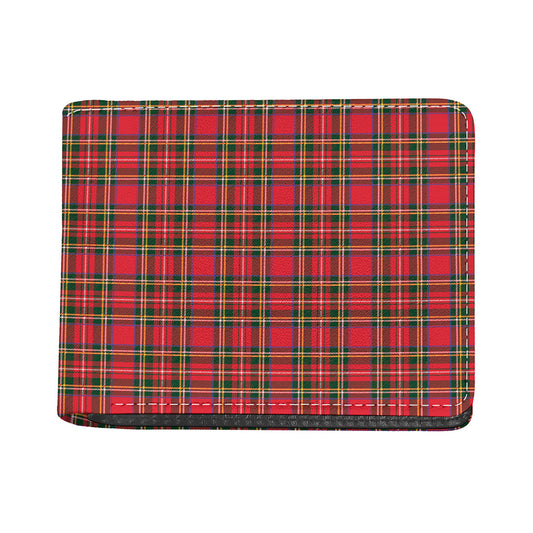 Red And Green Scottish Tartan Print Bifold Wallet