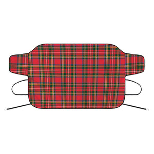 Red And Green Scottish Tartan Print Car Windshield Snow Cover