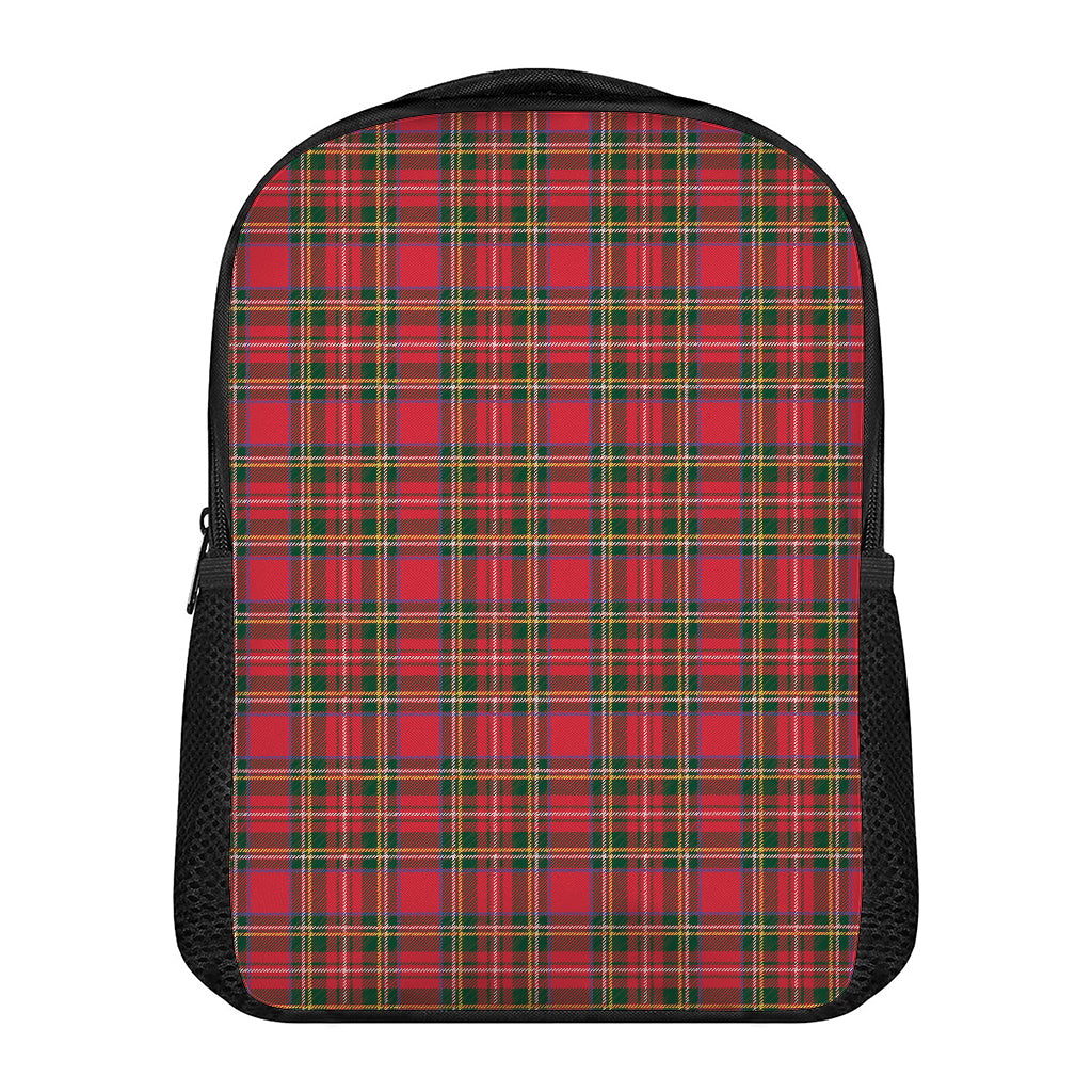 Red And Green Scottish Tartan Print Casual Backpack