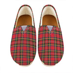Red And Green Scottish Tartan Print Casual Shoes