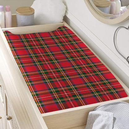 Red And Green Scottish Tartan Print Changing Pad Cover
