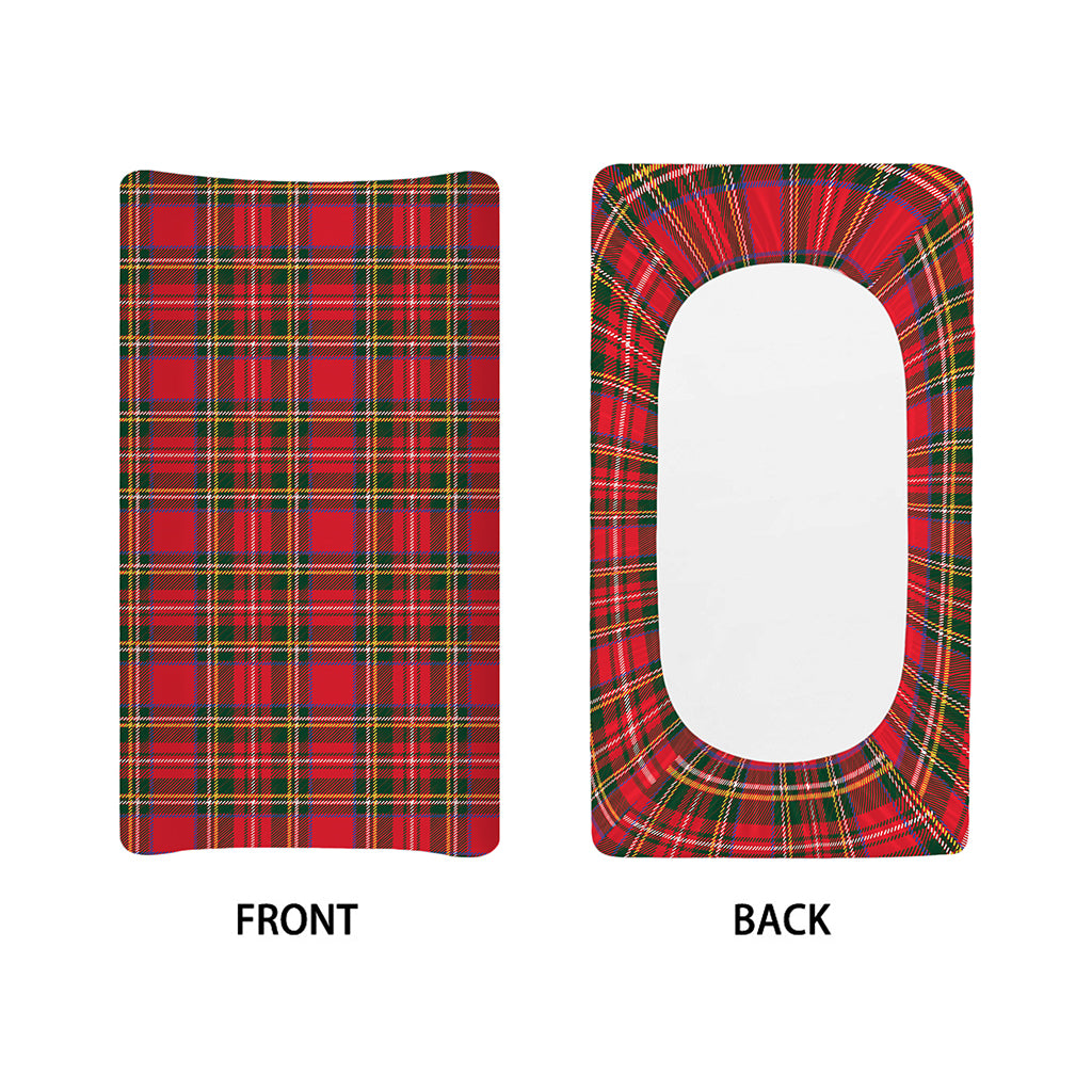 Red And Green Scottish Tartan Print Changing Pad Cover