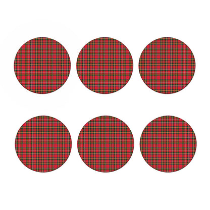 Red And Green Scottish Tartan Print Coaster Set