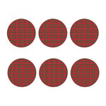 Red And Green Scottish Tartan Print Coaster Set