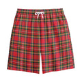 Red And Green Scottish Tartan Print Cotton Shorts