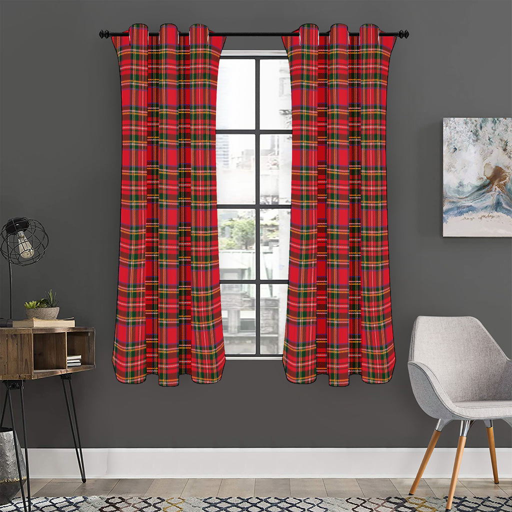 Red And Green Scottish Tartan Print Curtain