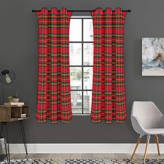 Red And Green Scottish Tartan Print Curtain