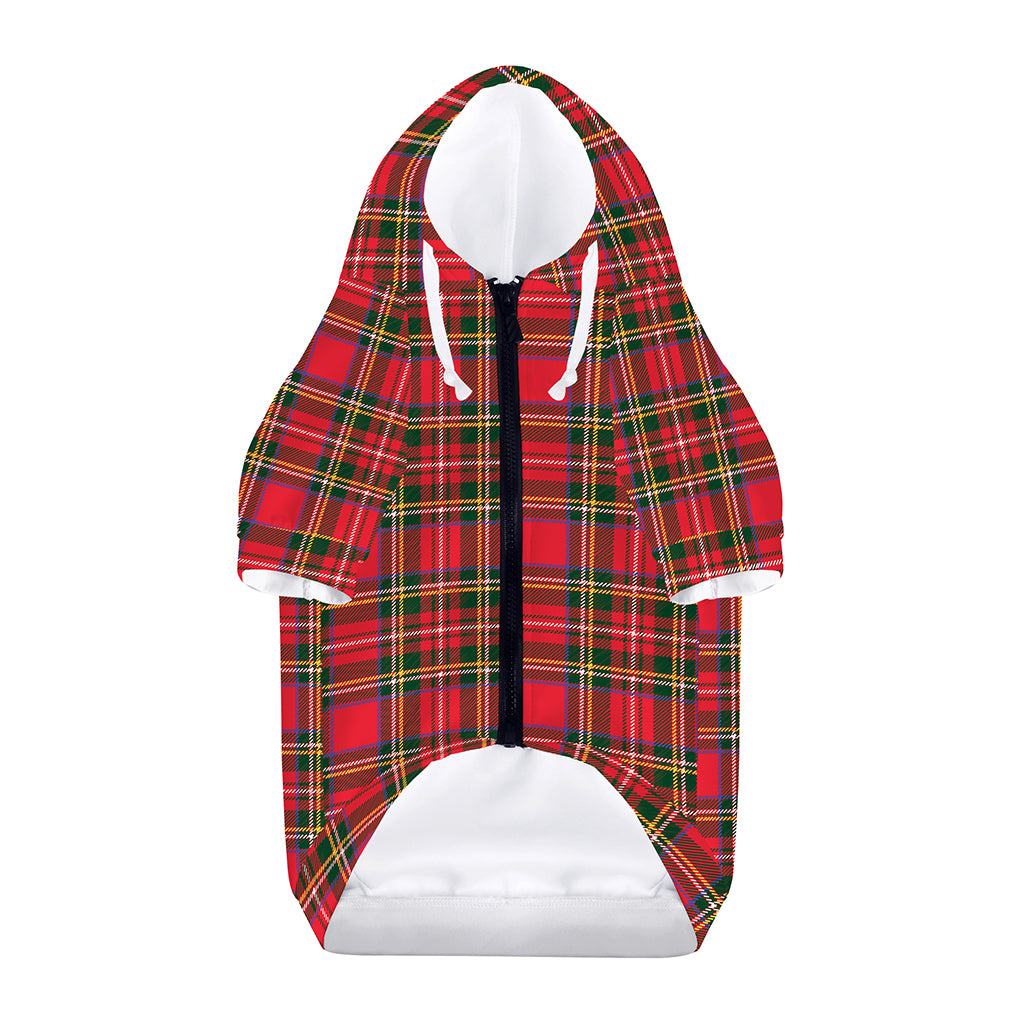 Red And Green Scottish Tartan Print Dog Zip Up Hoodie
