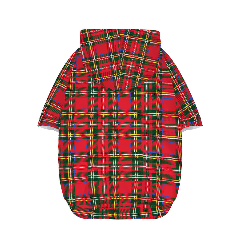 Red And Green Scottish Tartan Print Dog Zip Up Hoodie