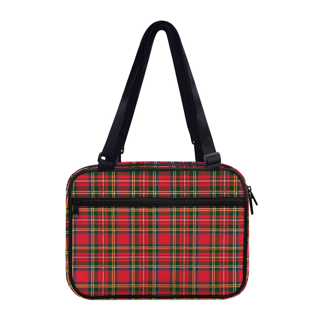Red And Green Scottish Tartan Print Double Strap Bible Bag
