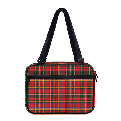 Red And Green Scottish Tartan Print Double Strap Bible Bag