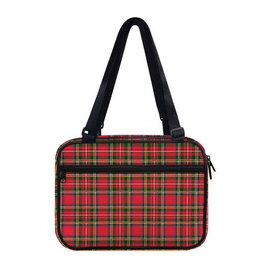 Red And Green Scottish Tartan Print Double Strap Bible Bag