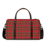 Red And Green Scottish Tartan Print Duffle Bag