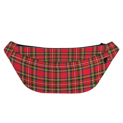 Red And Green Scottish Tartan Print Fanny Pack