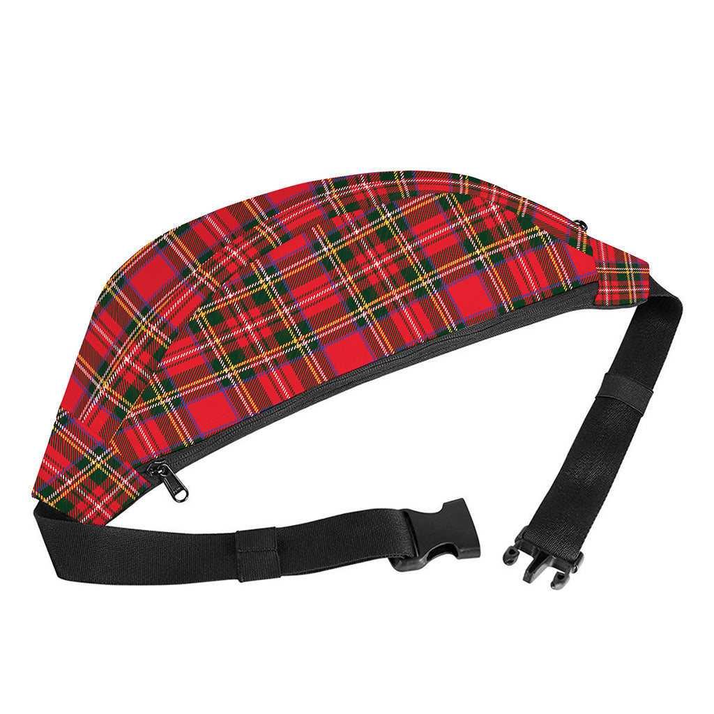 Red And Green Scottish Tartan Print Fanny Pack