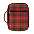 Red And Green Scottish Tartan Print Front Pocket Bible Bag