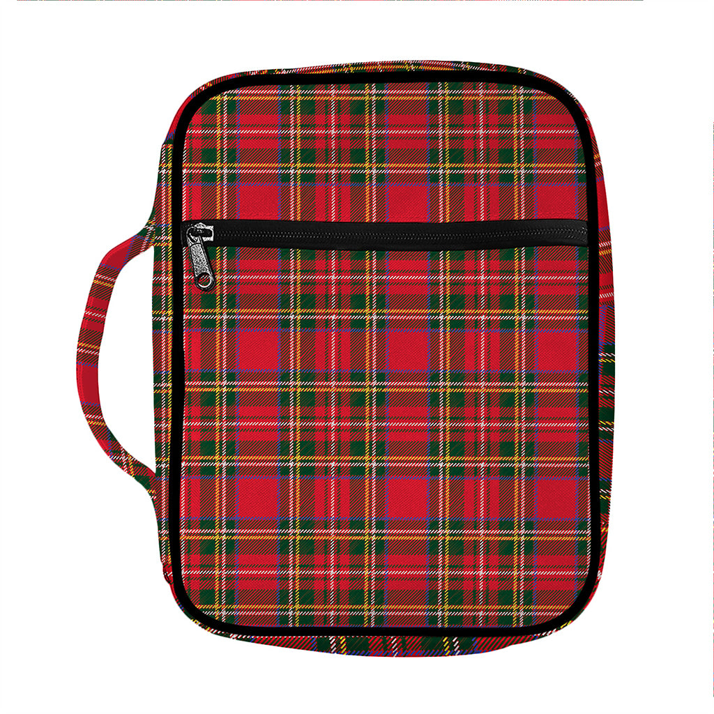 Red And Green Scottish Tartan Print Front Pocket Bible Bag