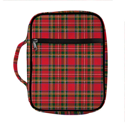 Red And Green Scottish Tartan Print Front Pocket Bible Bag