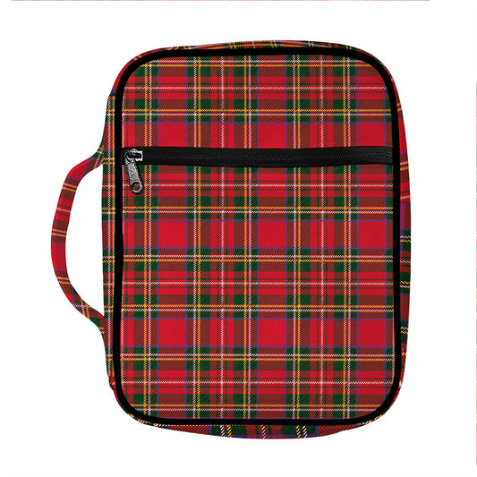 Red And Green Scottish Tartan Print Front Pocket Bible Bag