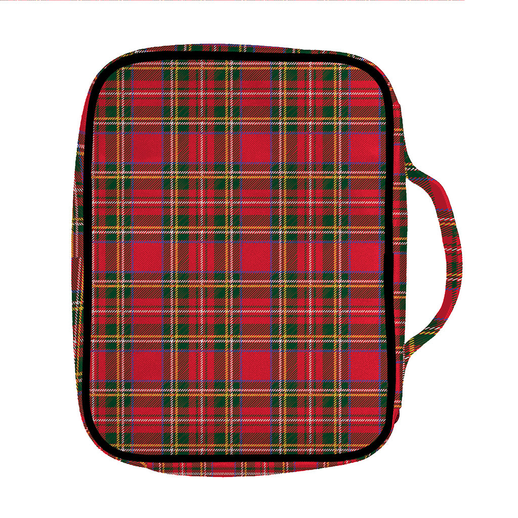 Red And Green Scottish Tartan Print Front Pocket Bible Bag