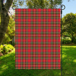 Red And Green Scottish Tartan Print Garden Flag