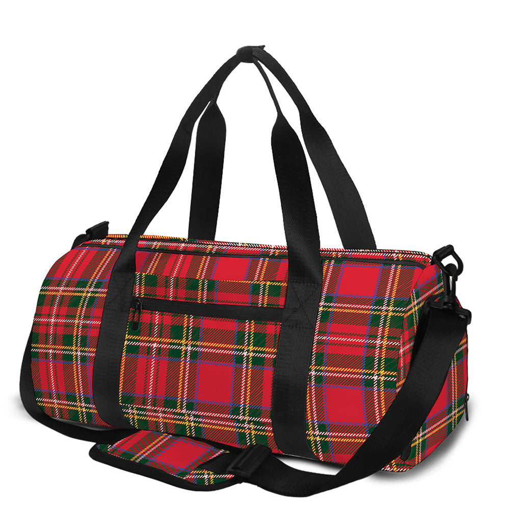 Red And Green Scottish Tartan Print Gym Bag