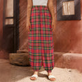 Red And Green Scottish Tartan Print Harem Pants