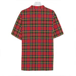 Red And Green Scottish Tartan Print Hawaiian Shirt