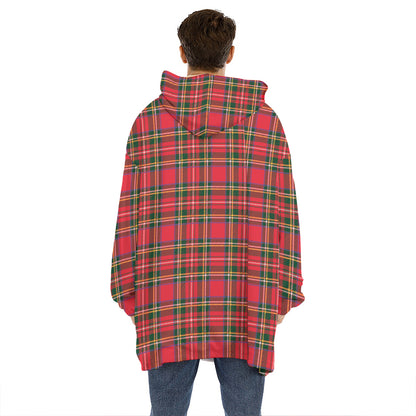 Red And Green Scottish Tartan Print Hoodie Blanket