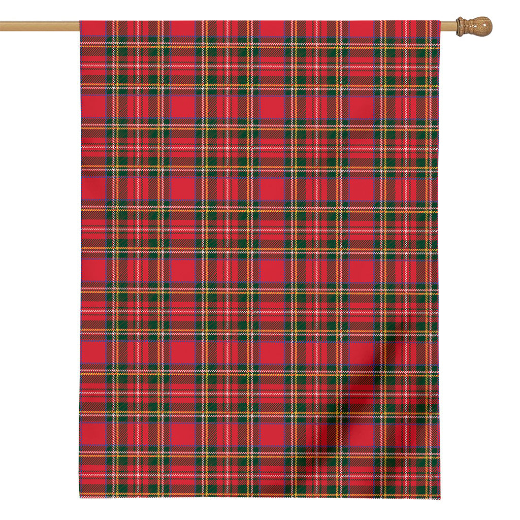 Red And Green Scottish Tartan Print House Flag