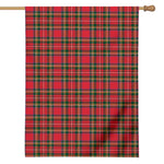 Red And Green Scottish Tartan Print House Flag