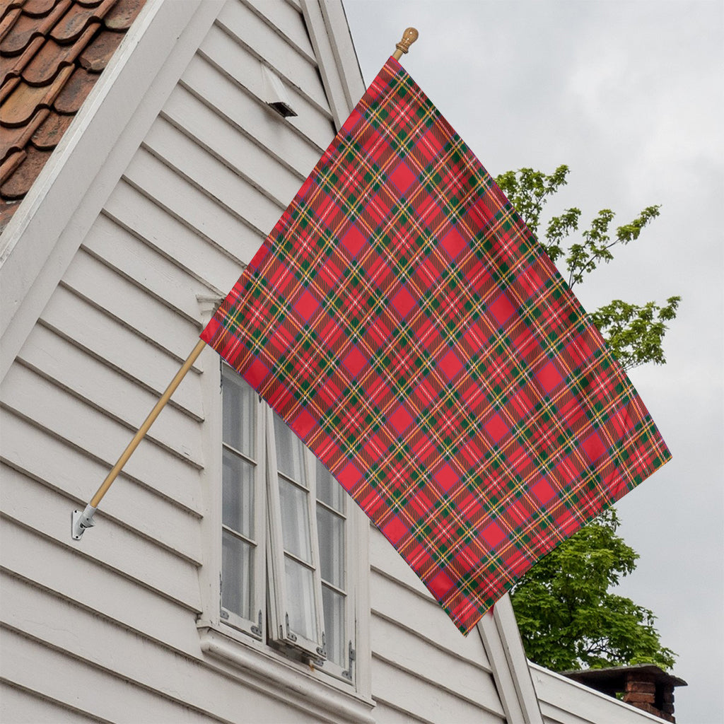 Red And Green Scottish Tartan Print House Flag