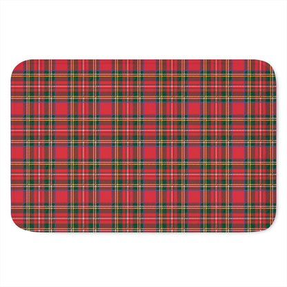 Red And Green Scottish Tartan Print Indoor Door Mat