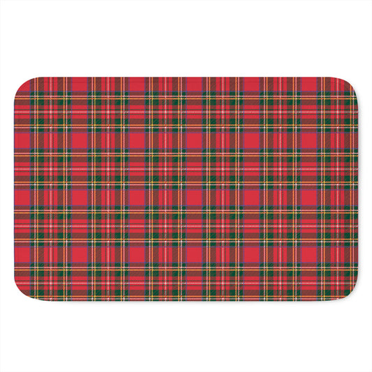 Red And Green Scottish Tartan Print Indoor Door Mat